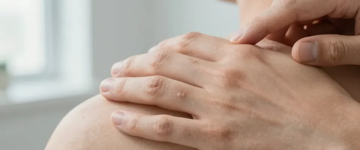 grain de beauté sur la main